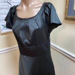 To The Max black satin dress empire waist short sleeve size